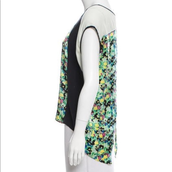 Rebecca minkoff silk floral split back top - Picture 2 of 3